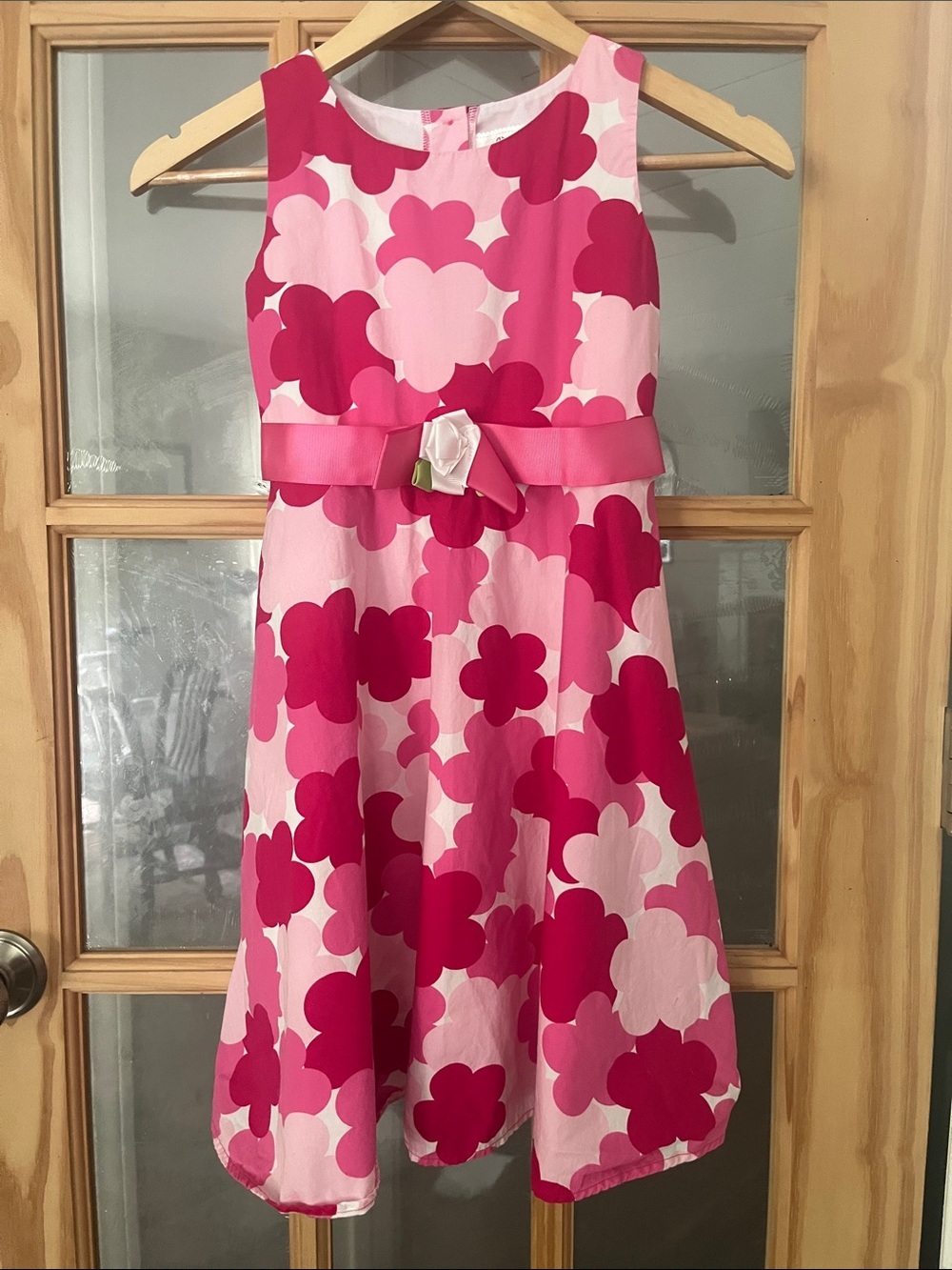 Youngland dresses pink floral abstract ribbon sleeveless mini sz 8